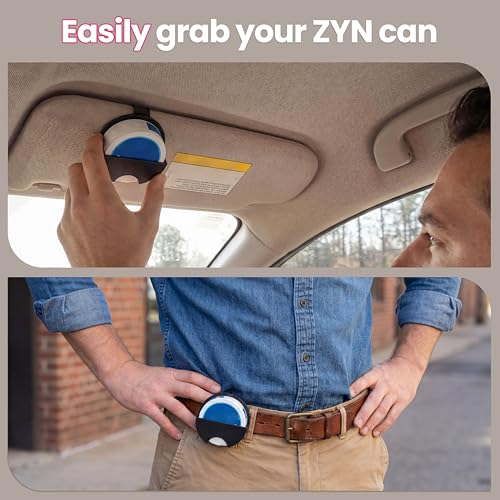 Image of 2 Packs Car Visor Holder Clip Compatible with ZYN Pouches Can | Holster Clip for ZYN | Belt /Car Sun Visor Accessory for Organization | Useful Pouch Holder for On-The-Go Use | Gift for Zyn Lovers