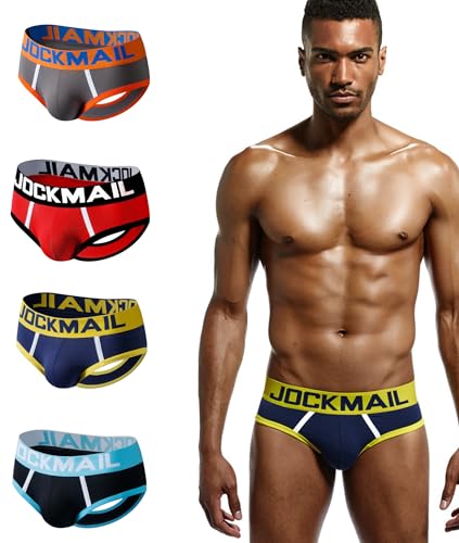 JOCKMAIL Men's Jockstrap Cotton Comfortable Butt-Flaunting Men's Thong Jock Strap Bottomless Mens Backless Underwear