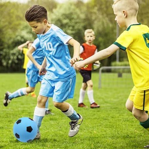 Coriver 3 Stück Mini-Fußball -15 cm Aufblasbare Kleine Fußbälle, 3 Farben Kleine Kinder Fußball mit Pumpe, PVC Sommer-Pool-Strandbälle, Indoor-Outdoor-Sportspielzeug für Kinder Spielen Trainieren
