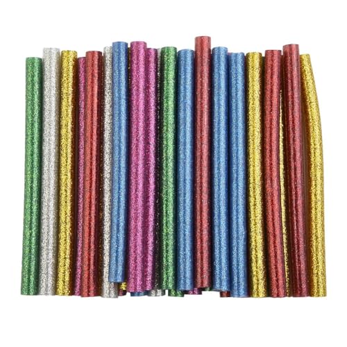 Lot de 30 bâtons de colle à paillettes colorées, 7 x 100 mm, pour travaux manuels, bois, plastique, tissu et réparation à la maison