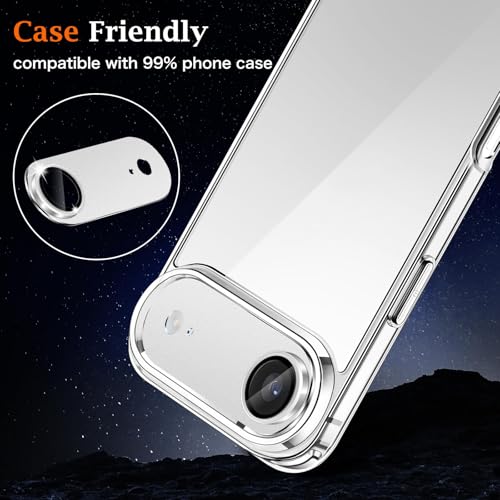 Image of PreCure Camera Lens Protector for iPhone Air, Scratch Resistant Aluminum Alloy 9H Tempered Glass Camera Screen Protector Compatible with iPhone 17 Air, Silver
