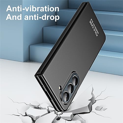 Coque Galaxy Z Fold 5 de qualité supérieure rigide noire mate anti-rayure