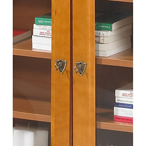 Vitrine 2 Portes Vitrées Merisier 6 Niches L 92.4 H 105.8 P 21.5 cm