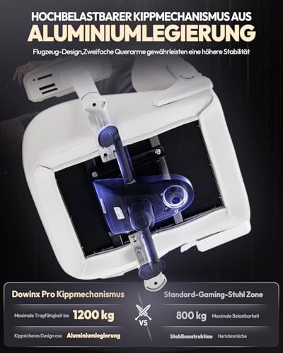 Sedia da gaming da ufficio, portata 200 kg, ergonomica, con braccioli 4D e supporto lombare, altezza regolabile per gamer Esport, colore bianco - Sedia gaming - Immagine 2