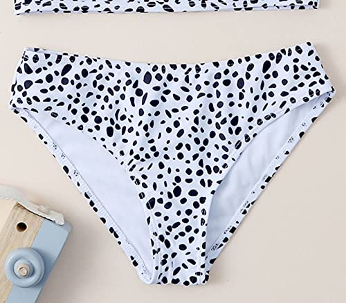 2 PC Swimsuit Set Teen Girls Swimsuits Tankini Sets Polka Dot Tops Underpants Bikini Set Swimwear Bathing Suit3