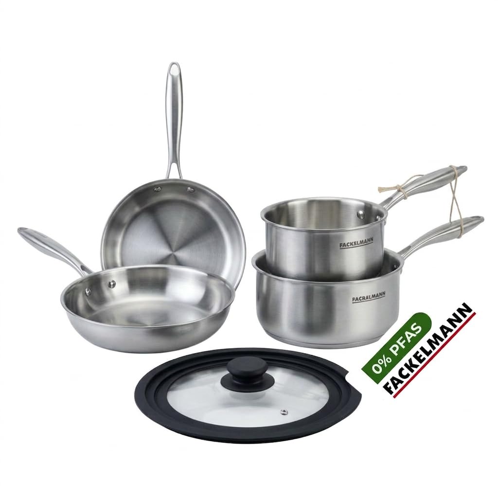 Fackelmann 9243950B Batterie de cuisine 2 poeles 20/28 cm, 2 casseroles 14/18 cm et 1 ustensiles