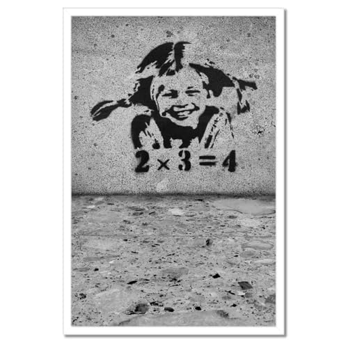 Poster Banksy de qualite superieure 40 x 60 cm avec cadre noir elegant
