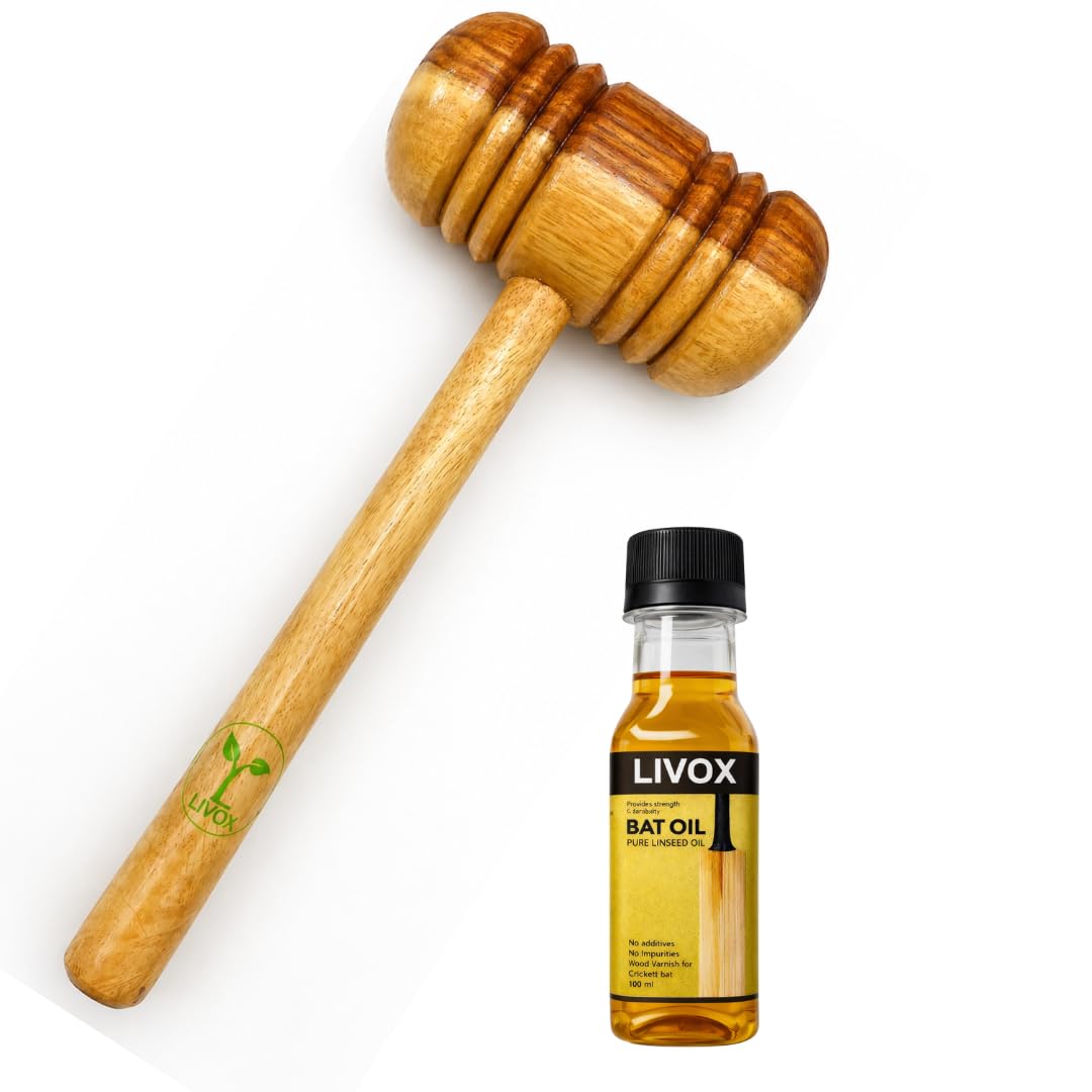 LIVOX Bat Grip Mallet Tool + Cricket Bat Oil 100ml | Grip Changing & Bat Maintenance Combo-image-18
