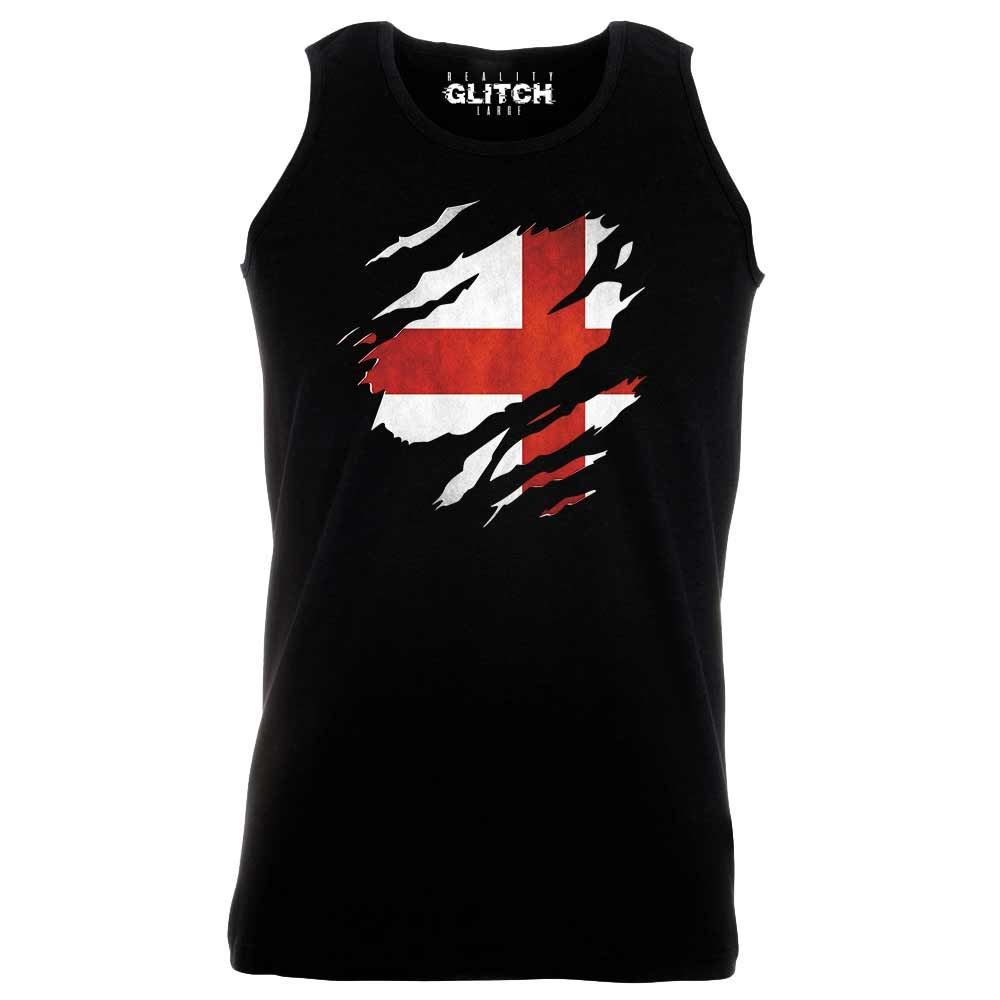 Reality Glitch Men's Black Torn England Vest (Small, )
