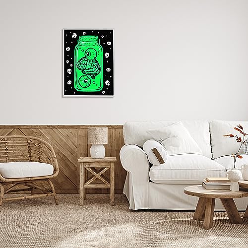Image of 'Spooky Specimen Jar'| Framed Giclee Art | Stupell Industries | Gray, 24 x 30 Inches, Easy to Hang and Sturdy, Made in USA, by Ziwei Li