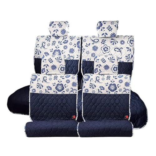 【シートカバーフルセット 軽自動車用(前座席 + 後部座席)】ミミパレットネイビー/スズキ スペーシアにも対応 他の適合は商品説明欄参照