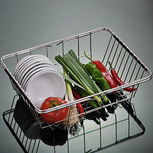 Kaileyouxiangongsi Adjustable Over Sink Dish Drying Rack Stainless Steel Dish Drainer thumb #3