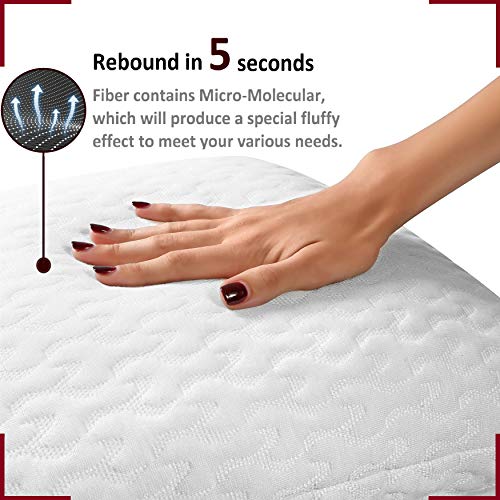 Image of 2 Pieces 400 GSM Breathable Fabric Soft Fluffy Sleeping Pillows (17 inch x 27 inch, 43.18 cm x 68.58 cm, White)