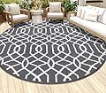 HEBE Outdoor Rug for Patios Clearance 6ft Waterproof Reversible Patio Mat Plastic Outside Camping RV Rug Geometric Area Rugs Carpet for RV,Patio,Deck,Balcony,Camper,Porch,Tent