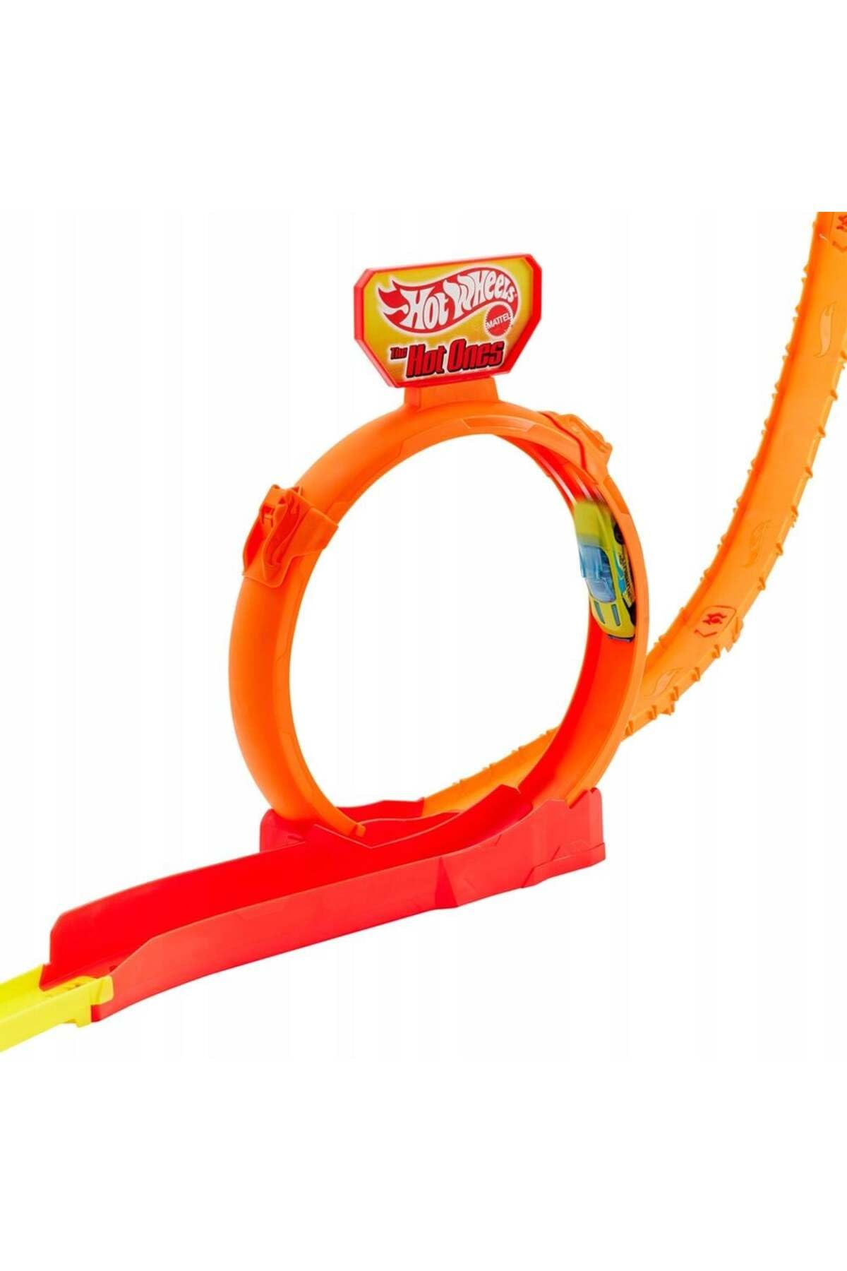 Hot Wheels Toy Car Track Set, Hot Ones Gravity Drop Playset & 1:64 Scale Die-Cast Vehicle, Essential Components for a Race Build with Easy Storage-picture-24