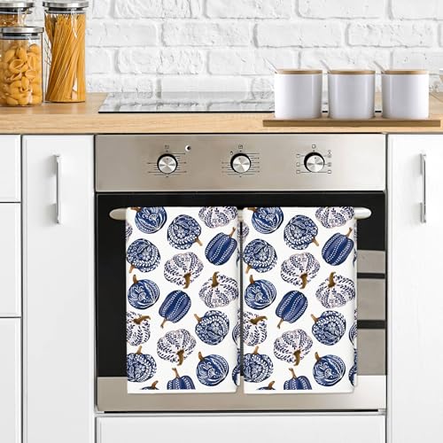 Generic A4083 Anydesign Fall Kitchen Dish Towel 18 X 28 Inch Porcelain Pumpkin Dishcloth Chinoiserie Decorative Hand Drying Tea Towel thumb #6