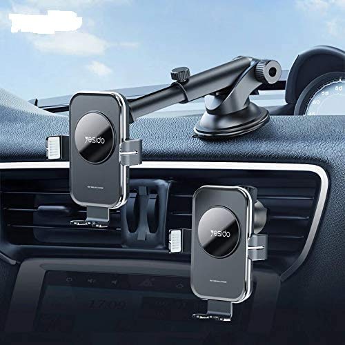 YesidoWireless Type-C Touch Sensitive 15W Fast Charging Car Universal Mobile Holder with Air Vent