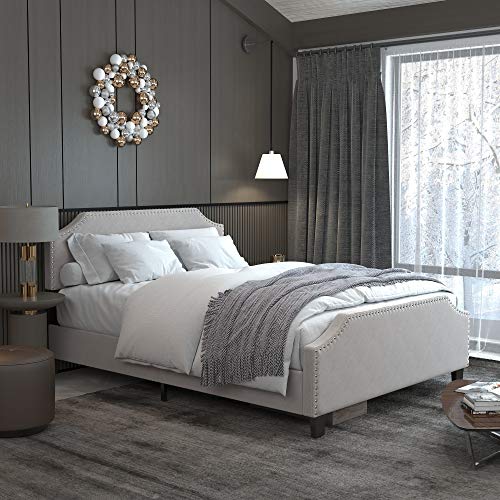 image for LIKIMIO Queen Bed Frame with Headboard Height Adjustable, Platform Bed