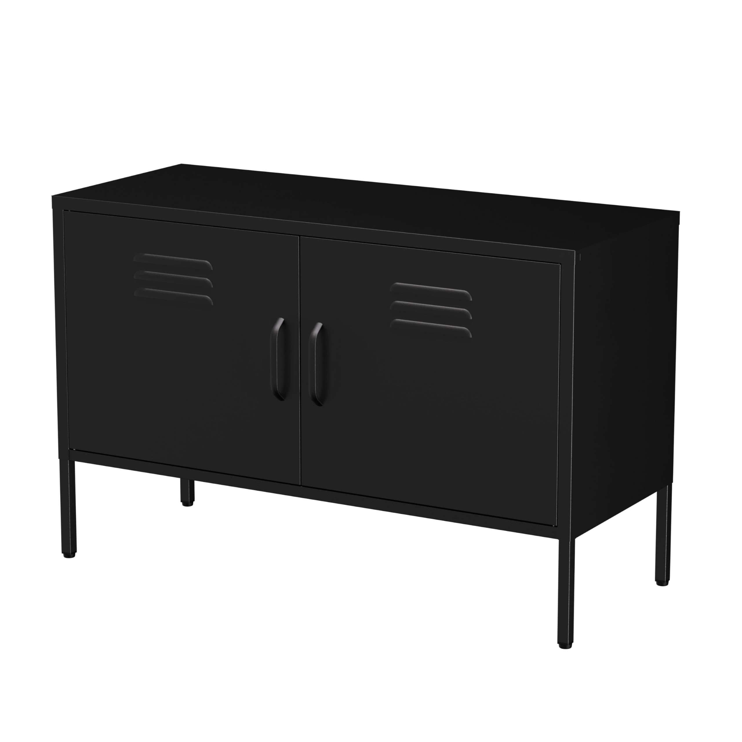 Mobile TV in Metallo – Lowboard Industriale – 100x40x65 cm – Mobile Porta TV per Soggiorno (Nero)