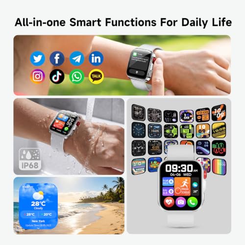Image of Smart Watch for Men Women, Fitness Tracker Smartwatch 1.83 inch HD IP68 Gray