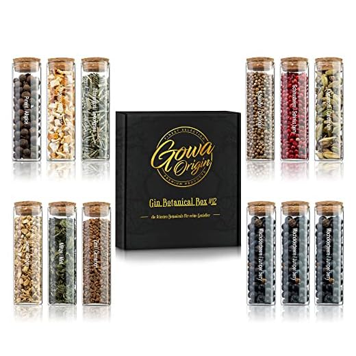 12 premium gin kryddor I Gin botanicals för gin tonic, cocktails eller till och med för matlagning I Gin presentset män I Gin tillbehör (12 st Classics)
