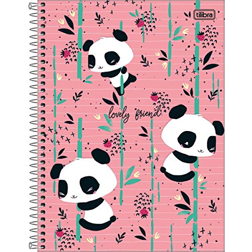 Caderno de 10 Matérias Capa Dura, Pacote com 4 Cadernos, Lovely, Estampas Sortidas, 160 Folhas, Tili