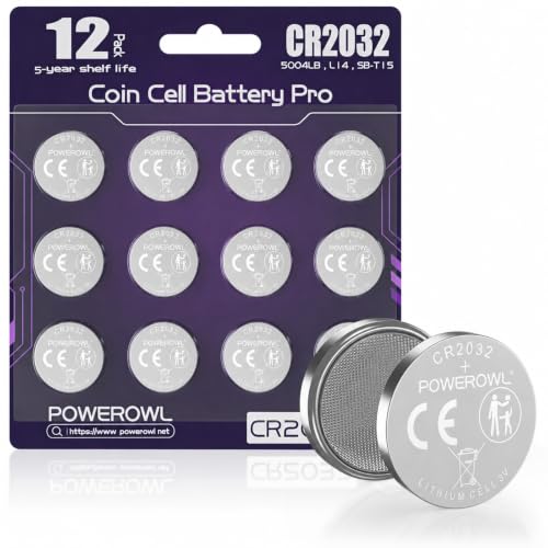 POWEROWL 12 Unidades CR2032 Pilas de Botón de Litio 3V