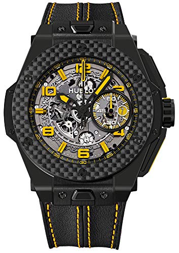 Hublot Big Bang 401.CQ.0129.VR Ferrari Leather Skeleton Yellow Limited Edition of 1000 Carbon Fiber