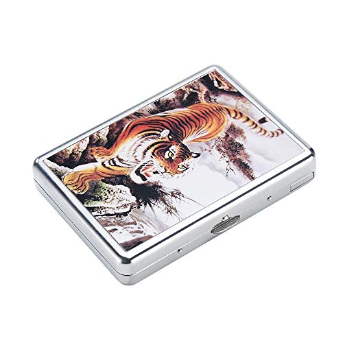 Cigarettes Case Box with Lighter Metal Full Pack 20 Regular Cigarettes USB Lighter Portable Rechargeable Flameless Windproof Electric Cigarette Lighter (10)
