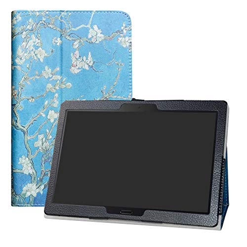 Lenovo Tab M10 / P10 Case,LFDZ Slim Folio Folding Stand PU Leather Cover for 10.1 Lenovo Tab P10 (TB-X705F) / M10 (TB-X605F) Tablet (2018),Almond Blossom