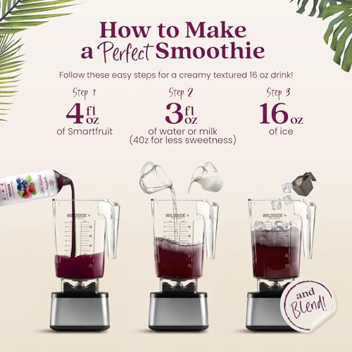 Image of Smartfruit Blooming Berry + Antioxidants - 100% Real Fruit Puree with Strawberries, Blueberries, Raspberries - Great for Smoothies, Juice, Yogurt, Cocktails, Teas - High in Vitamin A & C - 2-Pk, 48oz Each