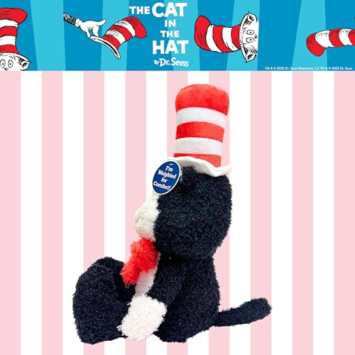 Image of Dr. Seuss Cat in The Hat Bedding Weighted Cuddle Pillow - 3lb Soft Plush & Cozy Pillow for Comfort, (Officially Licensed Product) By Franco Calm