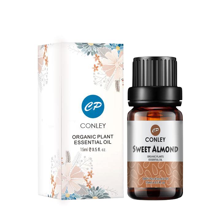 CONLEY Sweet Almond Essential Oil for Stress Relief, Sleep & Mood Balance - Topical Use for Hair Growth & Dandruff Control - 15ml (Sweet Almond, 15 ML)