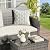 FHFO 4 Piece Outdoor Patio Furniture Set, Wicker Conversation Set, Rattan Table and Chairs and Loveseat with Cushions for Outside Balcony Porch Backyard (Gray-Beige)