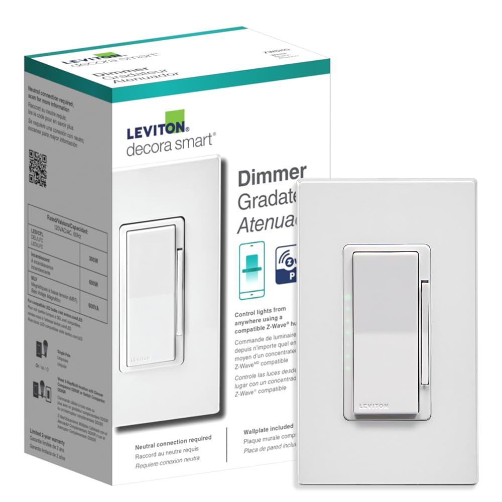 LevitonZW6HD-1RW Z-Wave Dimmer, White