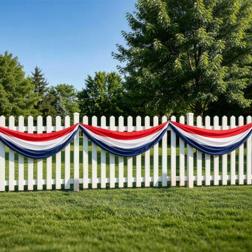 HOOSUN 4th of July Decorations Outdoor 2x20 Ft Patriotic Bunting American Flags for Outside USA Flags Patriotic Fourth of July Decorations Memorial Day Decor Red White and Blue Banner for Porch Fence