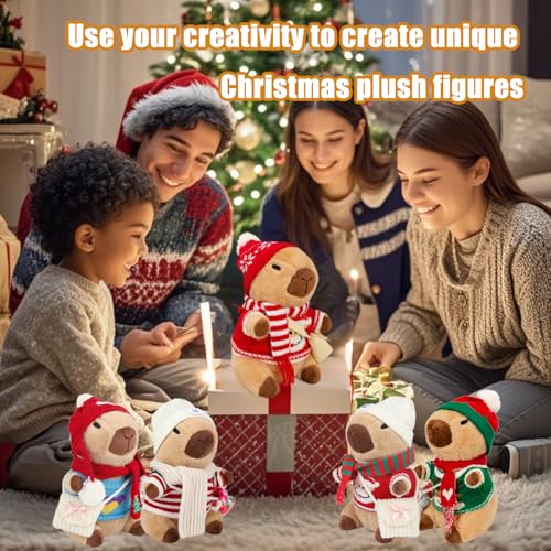 Image of Capybara Plush for Boys Girls Birthday Dress Up Cute Plushies,10 Pcs Set,9 Clothes and Accessories Kawaii Stuffed Animal Plushie Toy, Soft Peluche Doll for Kids 10.2 in