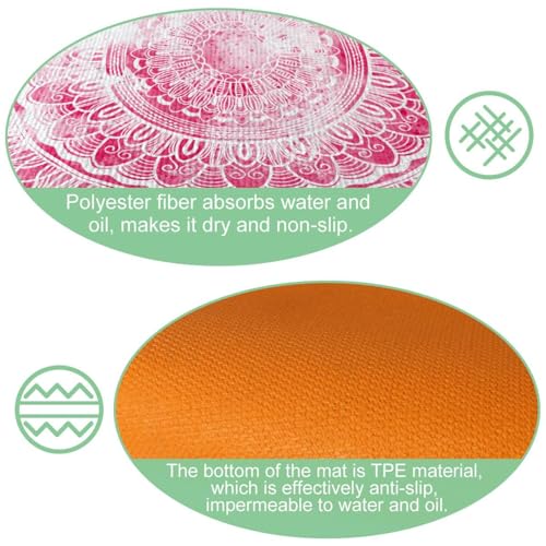 Tapete de cocina para pasillo y cuarto de lavado estilo mandala 6