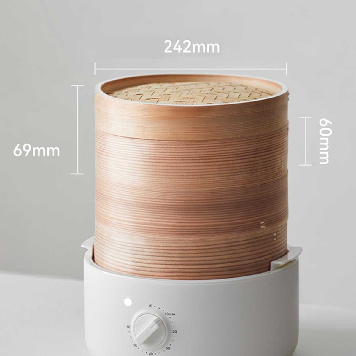 Piroscafo alimentare elettrico, piroscafo vegetale intelligente a 3 livelli con cestini a vapore impilabile e tappetino a gabbia, timer da 60 minuti e chiusura automatica, bambù a vapore veloce