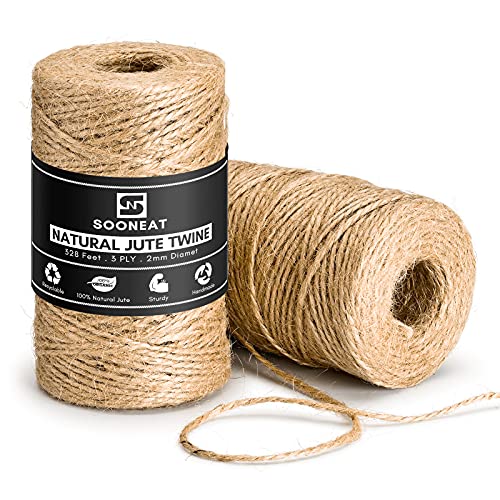 Jute-Twine-Natural-Hemp-Rope-for-Crafts-328-Feet-2-MM-Burlap-Banner-String-Roll-Garden-Ribbon-for-Climbing-Plants-Thick-Gift-Wrapping-Packing-Brown-Cord-Heavy-Duty-Outdoor-Decorative-Wired-Sisal