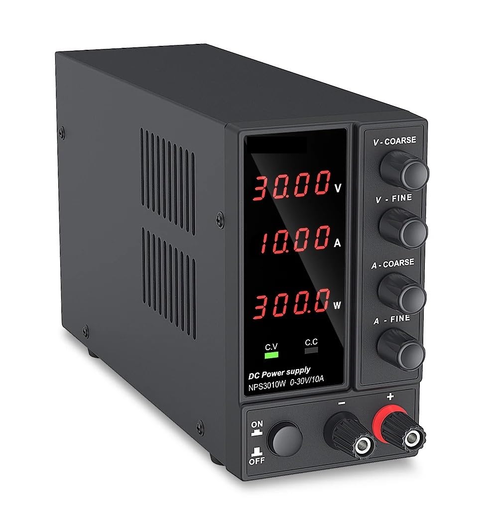 Fuente de alimentación de CC de Laboratorio Ajustable Variable de 30 V 10 A Fuente de alimentación de Laboratorio de 60 V 5 A Regulador estabilizador Alta Estabilidad(4 Digits 60V 5A)