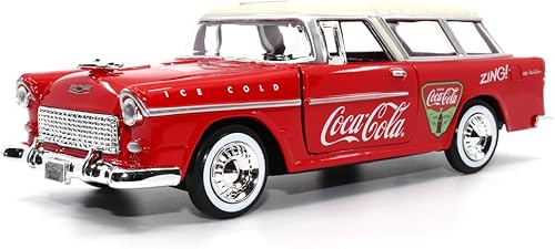 | Coca-Cola 1955 Chevy Nomad | Modelo a escala 1:24 coleccionable a presión | 424057