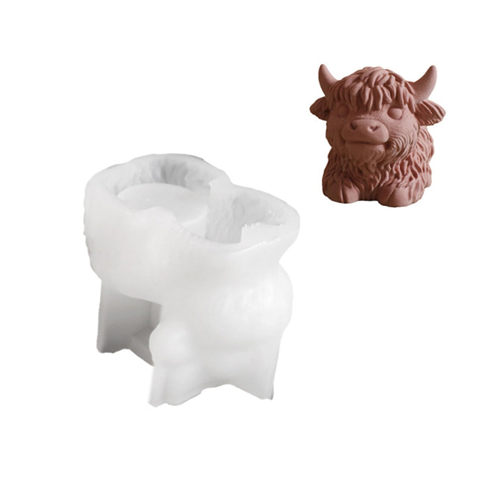 Elnwnnkc A Cattle Head Statue Molds Cattle Figurine Silicone For Epoxy Resin Soap Potted Plant Vase Silicone Molds