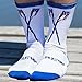 ChalkTalkSPORTS Athletic Half Cushioned Crew Socks | Rowing USA Crossed Oars Design | White/Blue