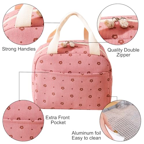 Miniatura 3 de Fosdick Bolsa Termica Porta Alimentos, 26x21x18cm Bolso Termico Comida Trabajo, Bolsa Comida Para Mujer, Portátil Lunch Bag Para Adultos, Ideal Para Viajes Y Picnics