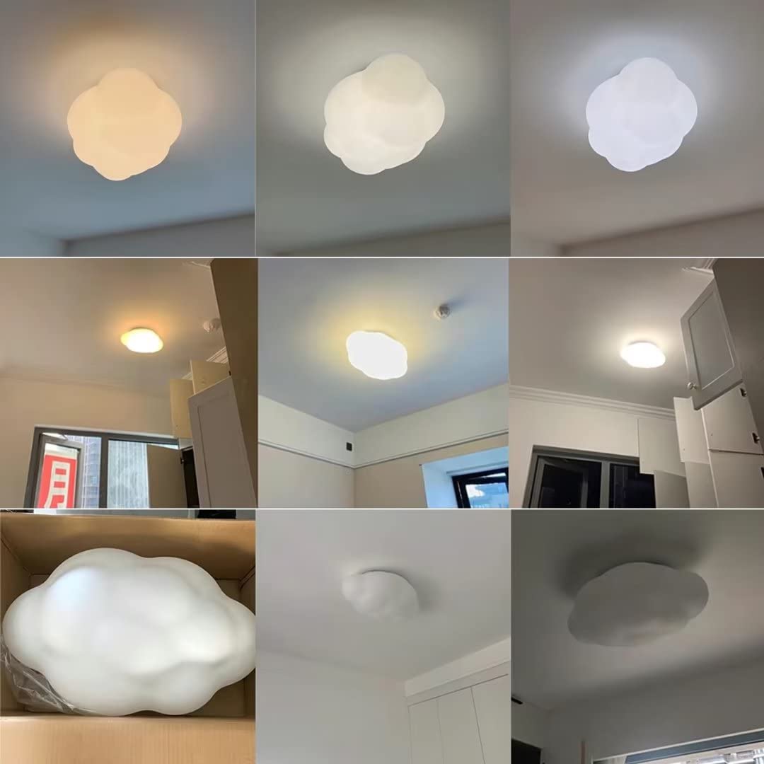 Lampada da soffitto a LED Cloud Lampadario Lampada da soffitto per camerette calde e romantiche per camera da letto, soggiorno, cameretta per ragazzi o ragazze, 36W, 3 luci, 11,9 ''