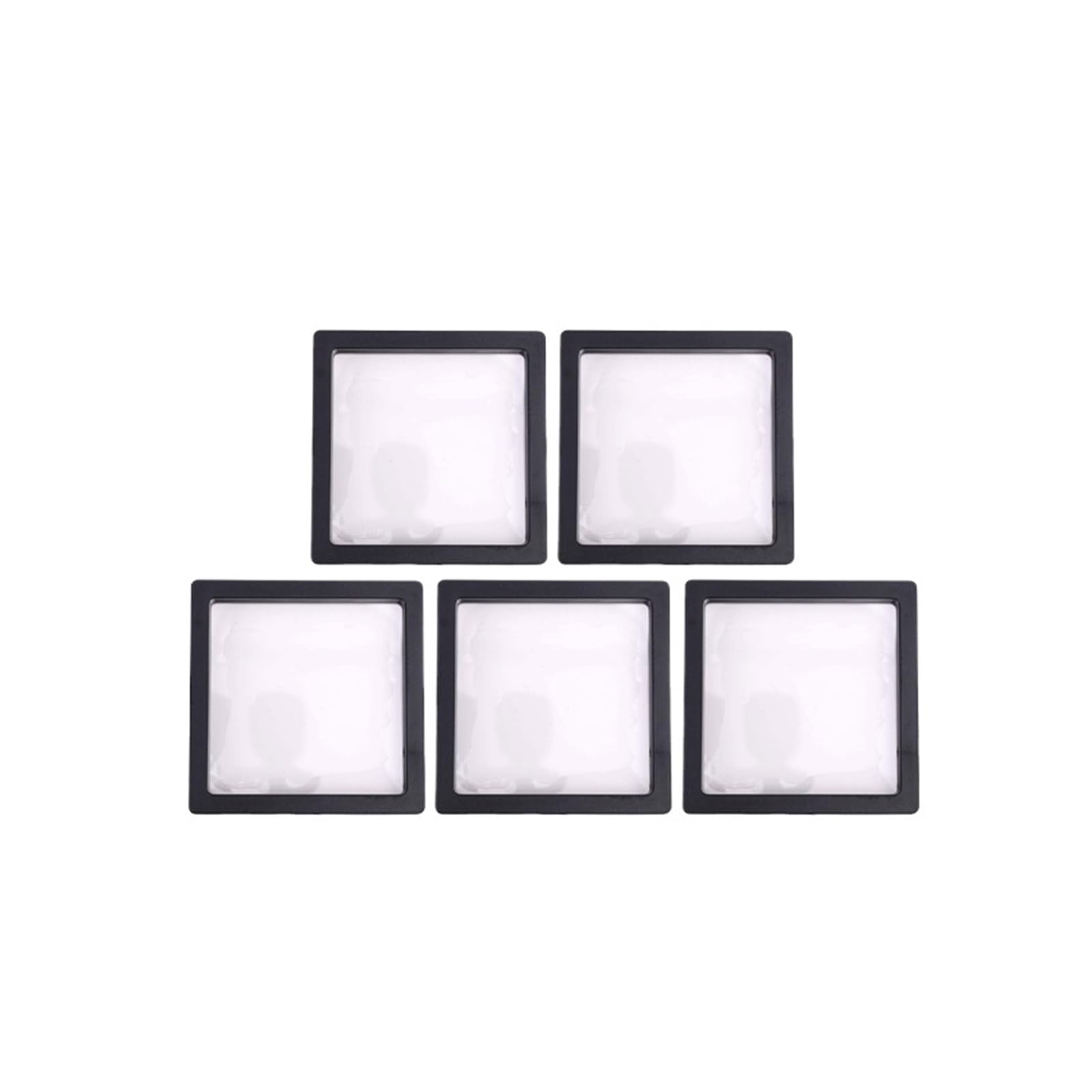ZGCrumphant Display Floating Frame 1/10pcs 3D Floating Frame Display Case Jewelry Storage Box Transparent PE Film Shadow with Base for Coin Medal Ring Bracelet for Coins Jewelry(5PCS)
