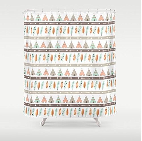 Teepee Tribal Pattern Shower Curtain