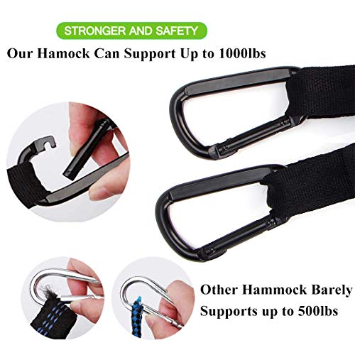 Camping Hammock Double with 2 Tree Straps Made of Portable Lightweight Nylon Parachute for Backpacking, Travel, Beach, Yard and Outdoor Survival (Green) - Image 4
