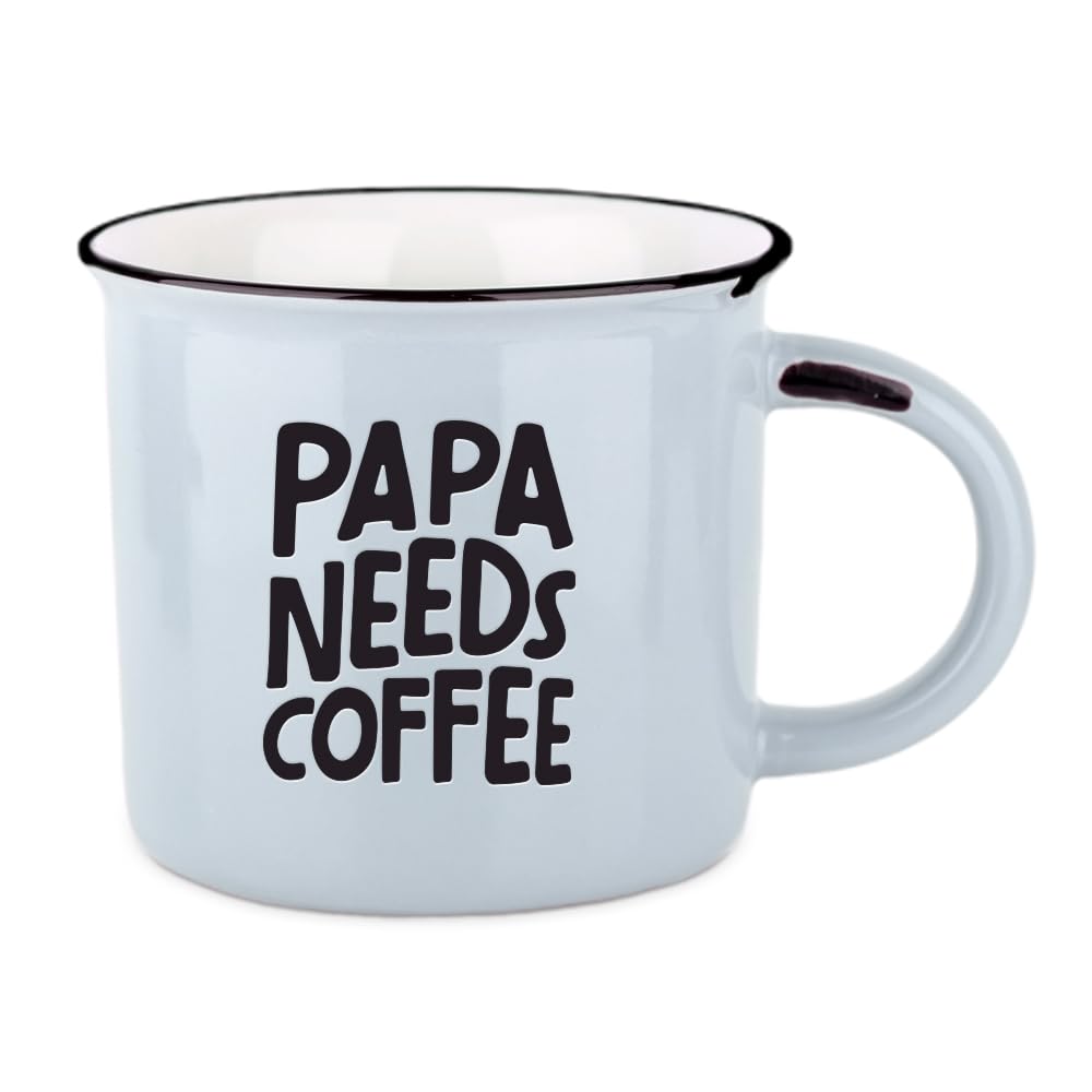 Vintage Coffee Mug | Ceramic Mug to Give as a Gift | 400 ml | Papa Needs Coffee